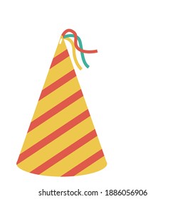 llano de sombrero de fiesta, icono, símbolo y gorra de cumpleaños vectorial, sombrero de cono de cumpleaños, gorro de cono, gorro de fiesta, vector de gorra de cumpleaños, icono