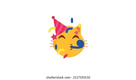  Partying Face cat vector emoji