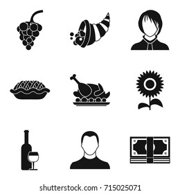 Partying icons set. Simple set of 9 partying vector icons for web isolated on white background