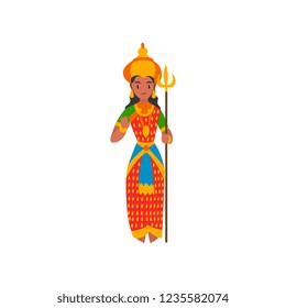Parvati Indian Goddes vector Illustration on a white background