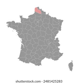 Pas de Calais department map, administrative division of France. Vector illustration.