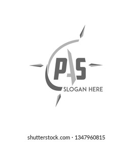 PAS letter with cardinal direction concept. Elegant logo design