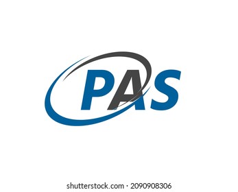 PAS letter creative modern elegant swoosh logo design