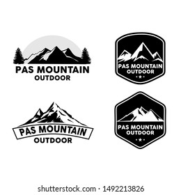 Pas mountain outdoor logo vector