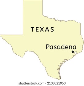 Pasadena City Location On Texas Map Stock Vector (Royalty Free ...