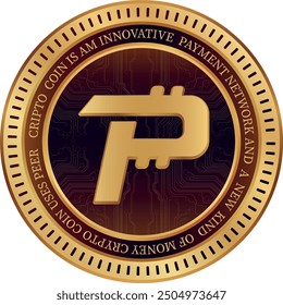 pascal-pasc cryptocurrency drawings on abstract background. 3d illustrations.