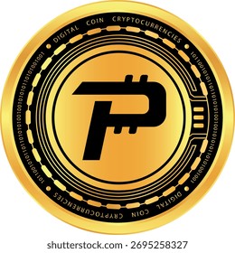 desenhos de criptomoeda pascal-pasc em fundo abstrato. Ilustrações em 3d.