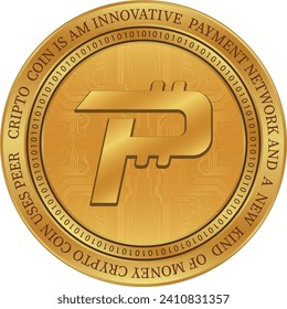 pascal-pasc virtual currency logo. vector illustrations. 3d illustrations.