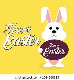 Pascoa Easter Logotype. Colorful Eggs Composition. rabbit and Chocolate Eggs. Brazilian Easter Design