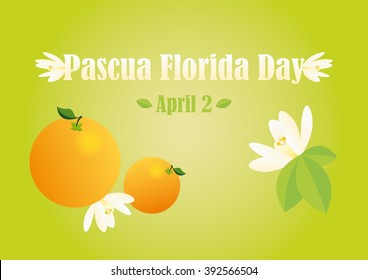 Pascua Florida Day Vector. Illustrations for Florida feast - Easter flower. 