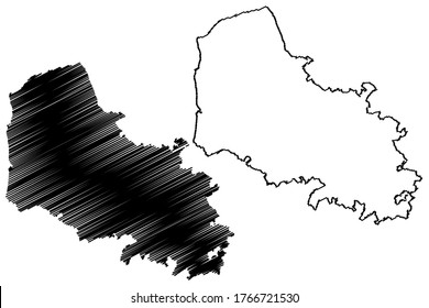 Pas-de-Calais Department (France, French Republic, Hauts-de-France region) map vector illustration, scribble sketch Pas de Calais map