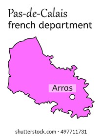 Pas-de-Calais french department map on white