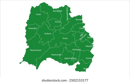 Pashchimi Singhbhum district Tehsil map, Pashchimi Singhbhum District, Jharkhand state, Republic of India, Government of Jharkhand, Indian territory, Eastern India, politics, village, tourism