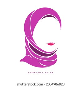 pashmina hijab logo mockup. vector design for your hijab brand
