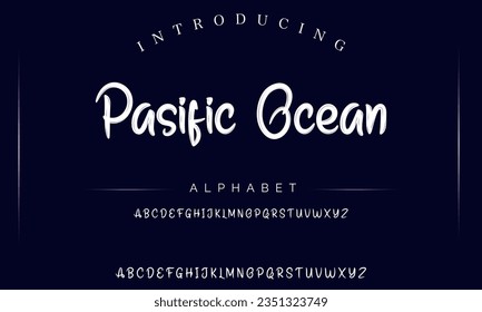 Pasific Ocean Handwritten Brush font for lettering quotes. Hand drawn brush style modern calligraphy.