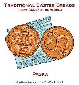 Paska is a traditional Ukrainian Easter bread, often braided and enriched with eggs and butter, symbolizing the resurrection of Christ.