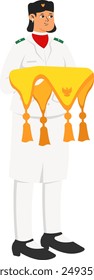 Paskibra Woman Carrying Trays Illustration