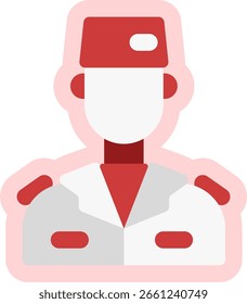 Diseño de pegatina de estilo plano Paskibraka