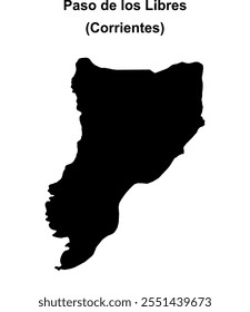 Paso de los Libres department (Corrientes) blank outline map