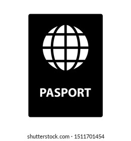 Pasport Icon Black Vector. Travel Icon