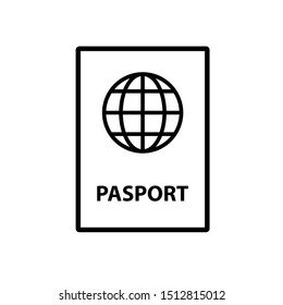 Pasport Icon Black Vector. Travel Icon