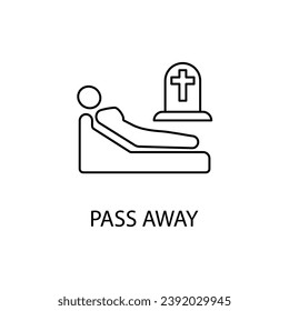 Pass Away concept line icon. Simple element illustration. Pass Away concept outline symbol design.