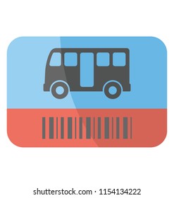 
A pass with barcode and bus strickered on it, notion of bus ticket 
