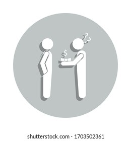 pass a bribe badge icon. Simple glyph, flat vector of Conversation icons for ui and ux, website or mobile application
