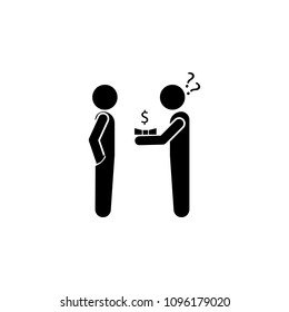 pass a bribe icon. Element of conversation icon for mobile concept and web apps. Isolated pass a bribe icon can be used for web and mobile on white background