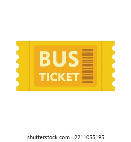 Pass Bus Ticket Icon. Flat Illustration Of Pass Bus Ticket Vector Icon Isolated On White Background