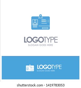 Pass, Card, Identity, Id Blue Solid Logo with place for tagline