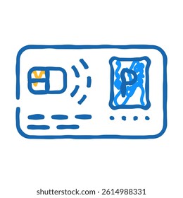 pass card parking doodle icon sketch vector. pass card parking sign. isolated symbol illustration