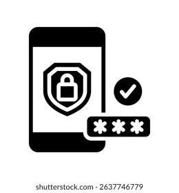 Pass Code Icon Glyph Vector Illustration