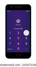 pass code interface for lock screen login or enter password pages concept of ui design