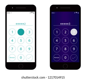 Pass Code Interface For Lock Screen Login Or Enter Password Pages Concept Of Ui Design
