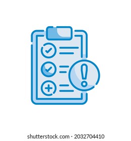 Pass fail vector blue colour icon style illustration. EPS `0 file