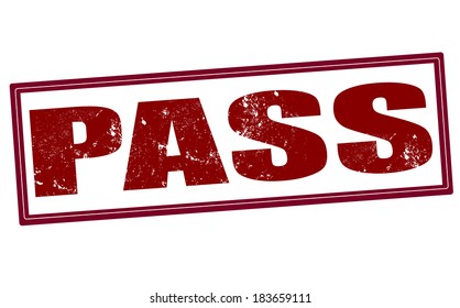 pass grunge stamp with on vector illustration