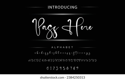 Pass Here signature Font Calligraphy Logotype Script Brush Font Type Font lettering handwritten
