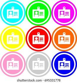 Pass icon , circle sign design with different colors