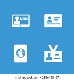 Pass icon. collection of 4 pass filled icons such as passport. editable pass icons for web and mobile.