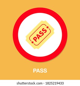 pass icon. flat illustration of pass vector icon for web