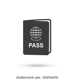 Pass icon. Flat vector illustration in black on white background. EPS 10