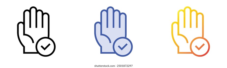 pass icon. Linear, Blue Fill and Gradient Style Design Isolated On White Background