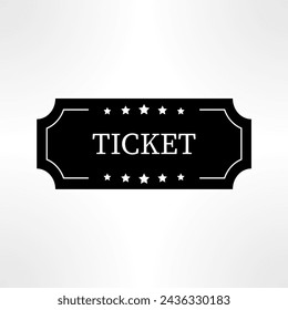 Pass icon. Ticket symbol isolated on white background