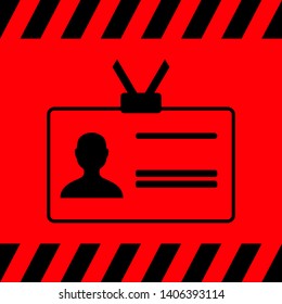 Pass or ID black on a red background, vector illustration for design