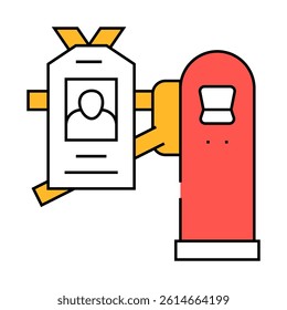 pass key for entry to canteen line icon vector. pass key for entry to canteen sign. isolated symbol illustration