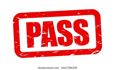 " Pass " on red stamp