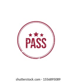 Pass or passed grunge rubber stamp. Vector illustration on white background