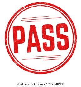 Pass sign or stamp on white background, vector illustration