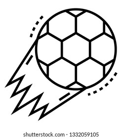 Pass soccer ball line icon vector 